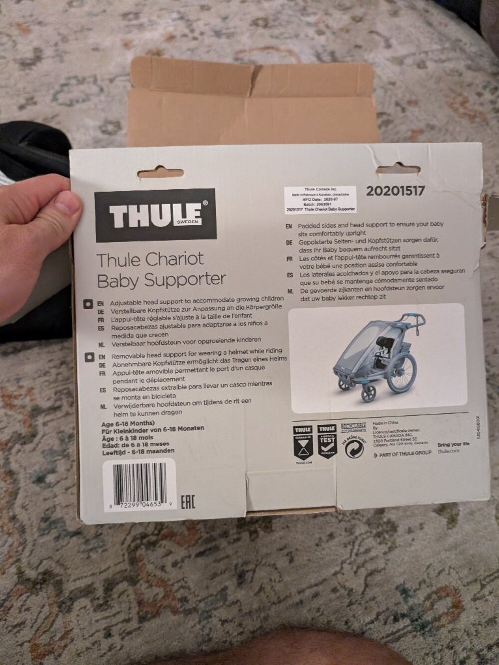 Thule chariot baby supporter